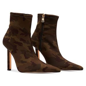Good American, Ankle Camo Neoprene Sock Booties